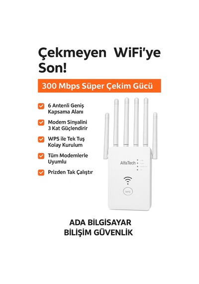 300 Mbps 6 Antenli Wifi Sinyal Güçlendirici / Repeater