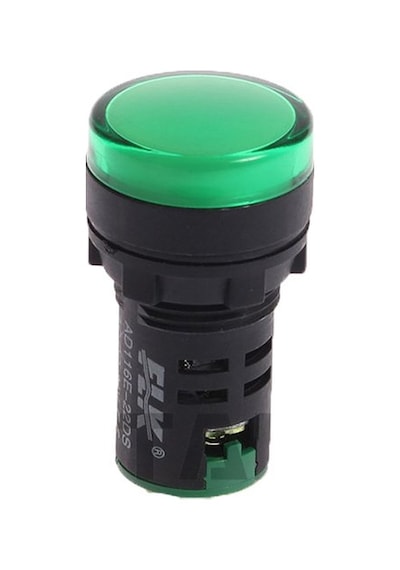 Yeşil 220v Pano Tipi Led Gösterge Işığı Yuvarlak Sinyal Lambası
