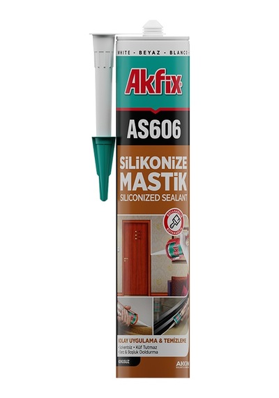 Aa017 Akfix As606 Silikonize Akrilik Mastik 500gr Antrasit Gri