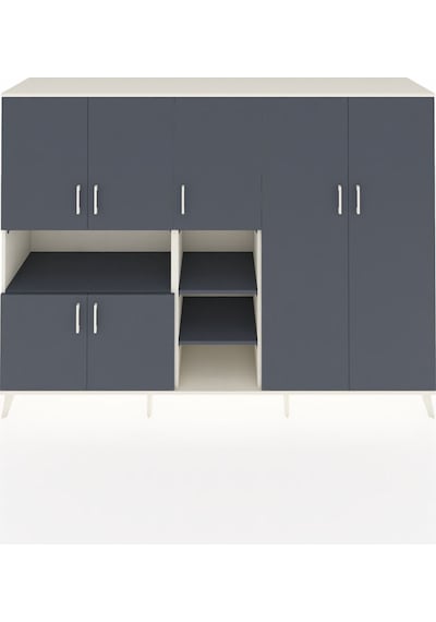 Hyperion Dolap 13 Raflı 7 Kapaklı 220x44x163 Aytaşı-antrasit Aytaşı-antrasit