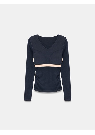 Dilvin 33215 Sıcak Tutan V Yaka Bra-free Top K.lacivert