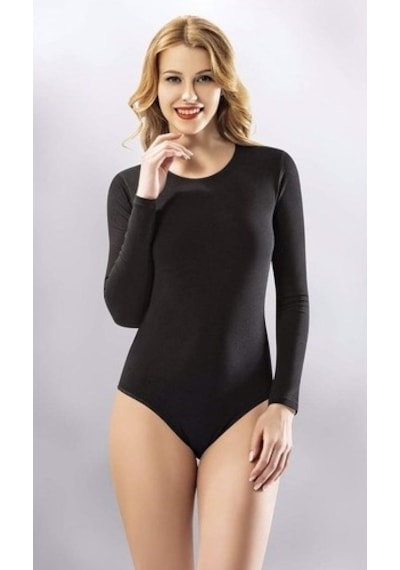 Kota Kadın Uzun Kollu Bisiklet Yaka Çıtçıtlı Body-6183