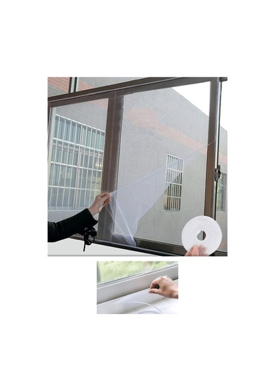 Pencere Sinekliği Tek Kanat Yapışkanlı Sineklik 75x125 Yapışkanlı Sineklik Tülü Cırt Bantlı Tül