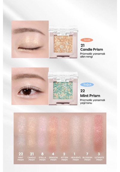 Missha Topaklanmayan El Yapımı Holografik Simli Far Modern Shadow Glitter Prism 21 Candle Prism