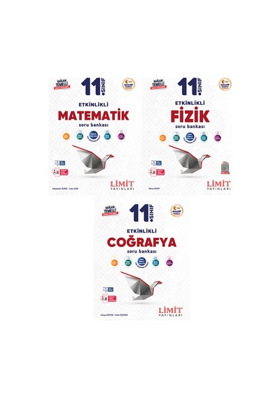 Limit 2027 11. Sınıf Matematik + Fizik + Coğrafya Soru Bankası Seti 3 Kitap Maarif Model