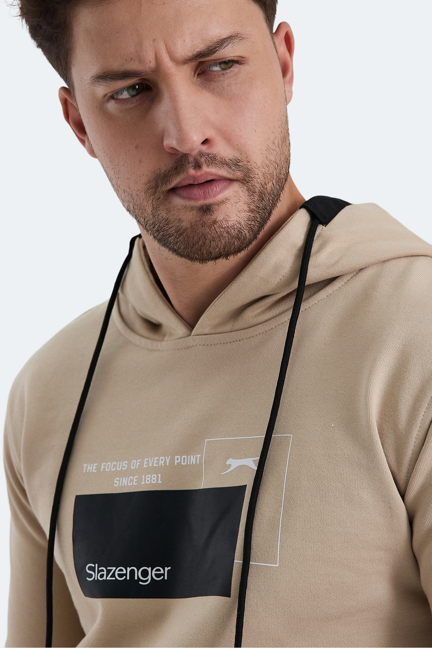 Slazenger Vanda 2 Li Set Erkek Kanguru Cepli Kapüşonlu Siyah - Bej Sweatshırt Siyah - Bej
