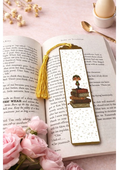 Kitap Kılıfı Ve Metal Kitap Ayracı Seti Mistik Büyücü