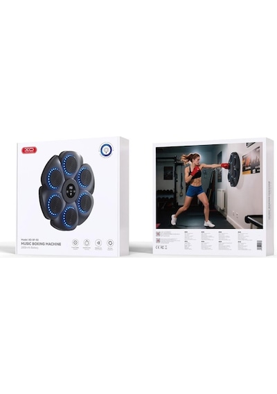 Duvara Monte Müzikli Akıllı Boks Antrenman Makinesi Rgb Işıklı Boks Hedefi + 2 Eldiven