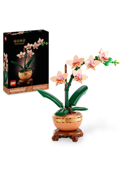 LEGO® Botanicals Mini Orkide 10343 –  Yetiskinler için Terakota Saksi ve Kaide Içeren Dekoratif Çiçek Yapim Seti (274 Parça)