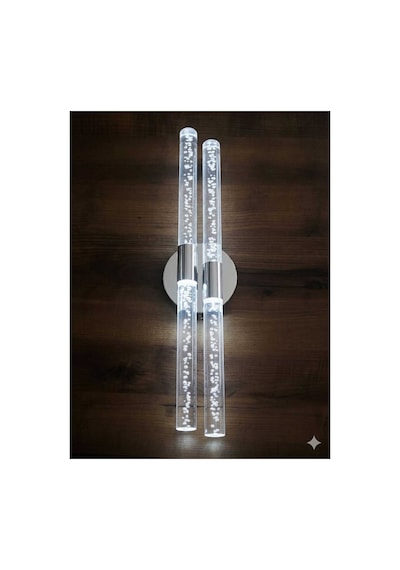 Bubbleflux Dubble Large 51 Cm Modern Tasarım Led Aplik - Duvar Lambası - Gümüş - Elektrikli - Kumandalı - Beyaz Led Gümüş Elektrikli Kumandalı 51