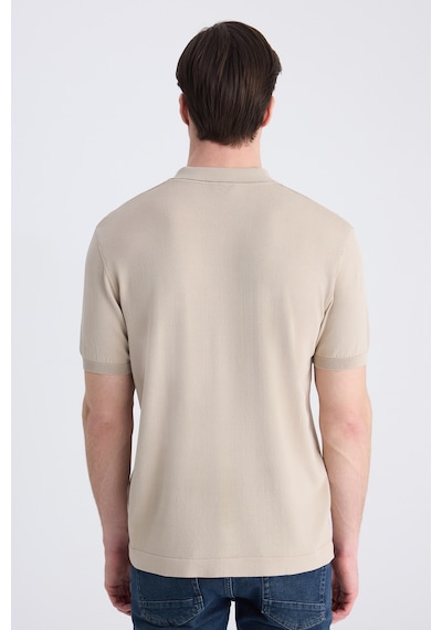 D's Damat Ds Damat Slim Fit Bej Düz Örgü Yazlık Rayon Triko T-shirt 4hf069421001m Bej