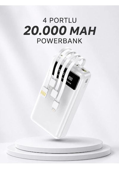 Powerbank Şarj Cihazı 4 Çıkışlı 20.000 Mah Powerbank Kompakt Yüksek Kapasiteli Hızlı Şarj Çok Renkli 24553726