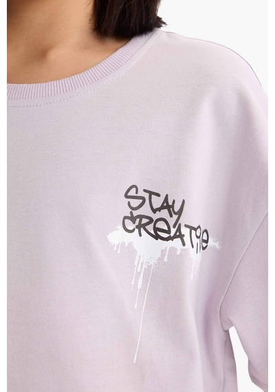 DeFacto Kız Çocuk Oversize Geniş Kalıp Bisiklet Yaka Sırt Baskılı Kısa Kollu Tişört E0357A825SMPR306 Mor DeFacto Kız Çocuk Oversize Geniş Kalıp Bisiklet Yaka Sırt Baskılı Kısa Kollu Tişört E0357A825SMPR306 Mor
