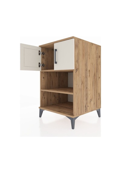 Kronos Komodin 2 Raflı 2 Kapaklı 60x59x96 Çam-aytaşı Atlas Çam