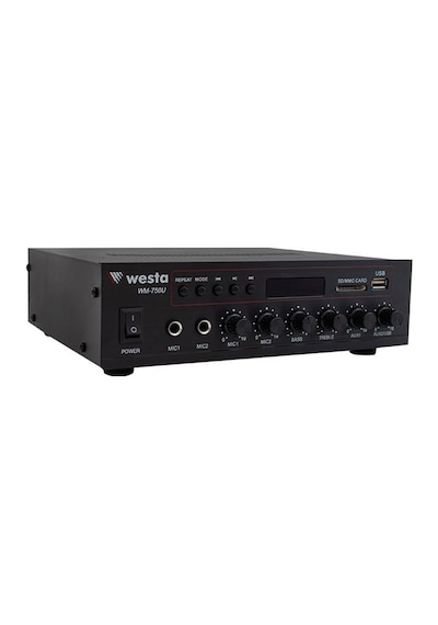 Westa Wm-750u 80 Watt 100v-70v Mini 4-16 Ohm Usb-sd-bluetooth 2 Mikrofon Girişli Trafolu Anfi
