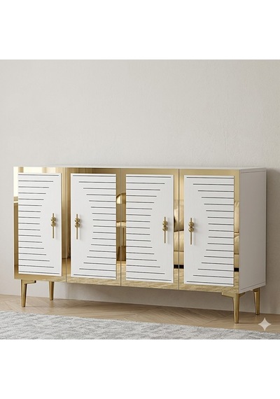 Ka1207bg Tuna Konsol Ve Tv Sehpası Beyaz-gold 120cm