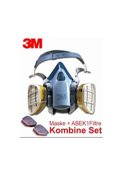 3M 7502 Yarım Yüz Maske 6059 Abek1 Filtre Kombine Set