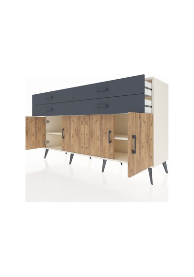 Hyperion Konsol 2 Raflı 4 Çekmeceli 8 Kapaklı 176x44x99 Aytaşı-ça Aytaşı-çam/antrasit Hyperion Konsol 2 Raflı 4 Çekmeceli 8 Kapaklı 176x44x99 Aytaşı-ça Aytaşı-çam/antrasit