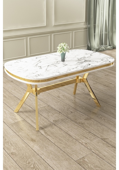 Canisa Olya Serisi 90x168 Lak Panel Beyaz Mermer Desen Masa Takımı Gold Ayaklı 6 Gri Sandalye Masa Beyaz Mermer Gri Sandalye Canisa Olya Serisi 90x168 Lak Panel Beyaz Mermer Desen Masa Takımı Gold Ayaklı 6 Gri Sandalye Masa Beyaz Mermer Gri Sandalye