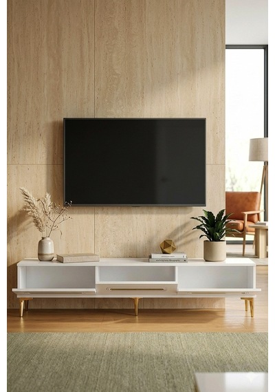 Tsa1815b İda Tv Sehpası Beyaz 180cm