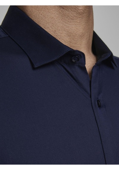 Jack & Jones Erkek Parma Premium Uzun Kollu Lacivert Gömlek-12097662 Lacivert