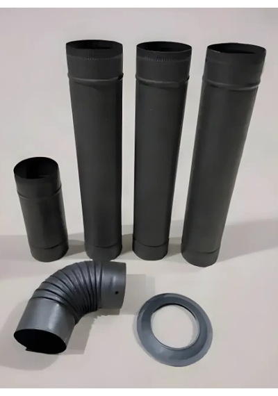 6 Parça Soba Boru Seti Mat Siyah - Antrasit 3 Tam Boy - 1 Yarım Boy - 1 Dirsek - 1 Ayna 0.40mm