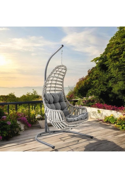 Datça Tekli Rattan Bahçe Balkon Salıncağı Cappuccino Diğer