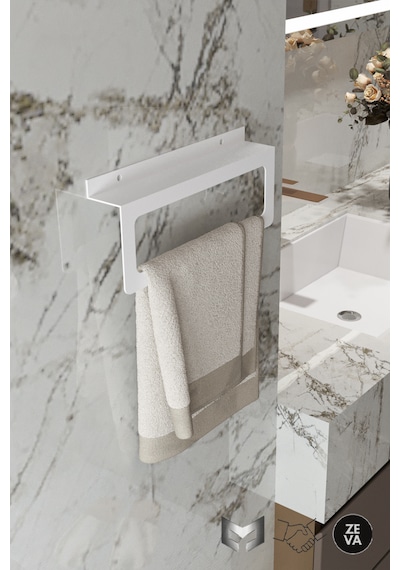 Beyaz Metal Havluluk Dayanıklı Banyo Ve Mutfak Düzenleyici Beyaz