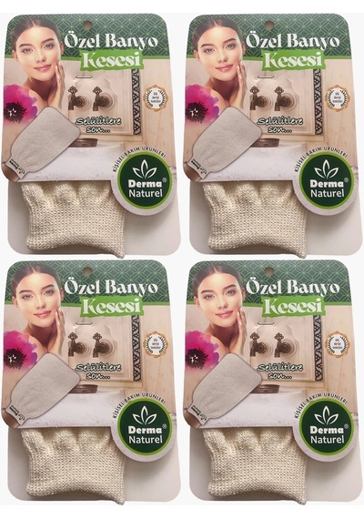 Derma Naturel Özel Banyo Kesesi Ms-07 4 Lü Set