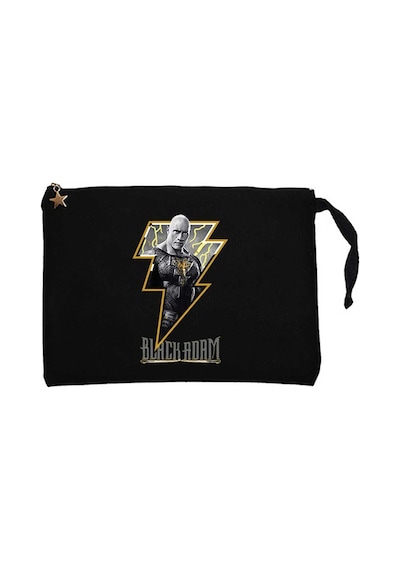 Black Adam Logo Siyah Clutch Astarlı Cüzdan / El Çantası Siyah