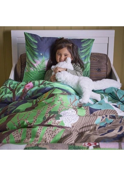 Ikea Skogsduva Tek Kişilik Nevresim Takımı 150 X 200 Cm Beyaz - Yeşil - Mavi - Kahverengi Çok Renkli