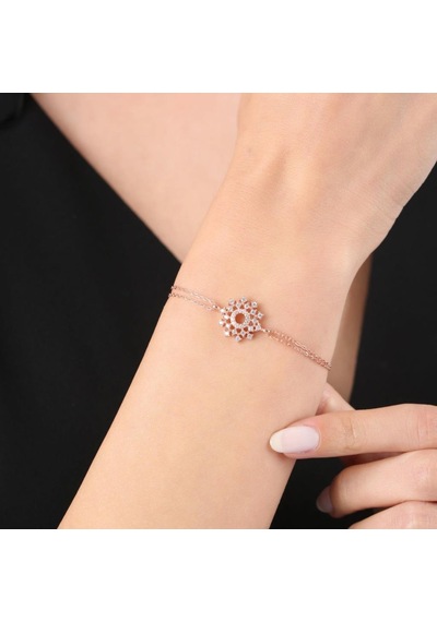Mia Vento Pırlanta Montür Işıltı Evreni Rose Gümüş Bileklik