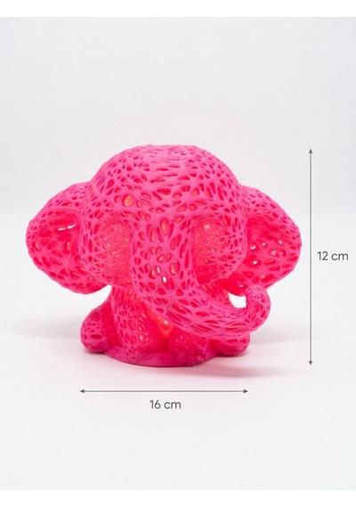 Sevimli Fil Çocuk Odası Gece Lambası 3d Tasarım Led Işıklı Masaüstü Mesh Dekor Hediyelik Pembe