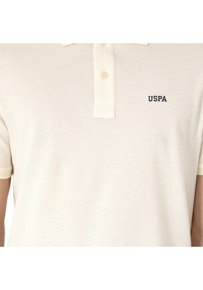 U.S. Polo Assn. Erkek Regular Fit Polo Yaka Basic T-shirt Krem
