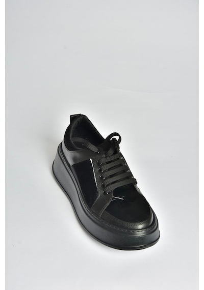 Fox Shoes V274728004 Siyah Kalın Tabanlı Spor Ayakkabı Sneakers Siyah