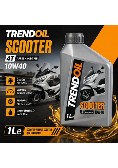 Trendoil 10w-40 4t Motosiklet Motor Yağı 1lt Apı Sl/jaso Mb Sentetik