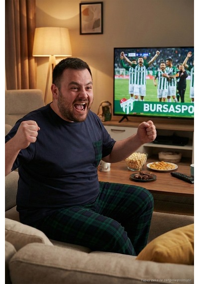 Buratti Pamuklu Regular Fit Büyük Beden Erkek Pijama Takımı 6572002B Lacivert