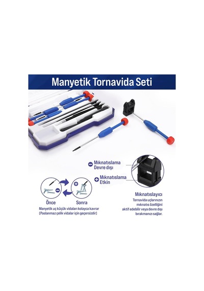 Wp200531 Hassas Tornavida Seti, 12 Parça, Cr-v Çelik, Torx, Magnetize Aparatlı, Elektronik Onarım