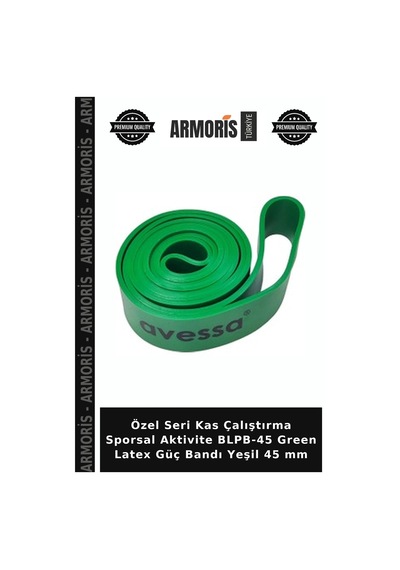Özel Seri Kas Çalıştırma Sporsal Aktivite Blpb-45 Green Latex Güç Bandı Yeşil 45 Mm