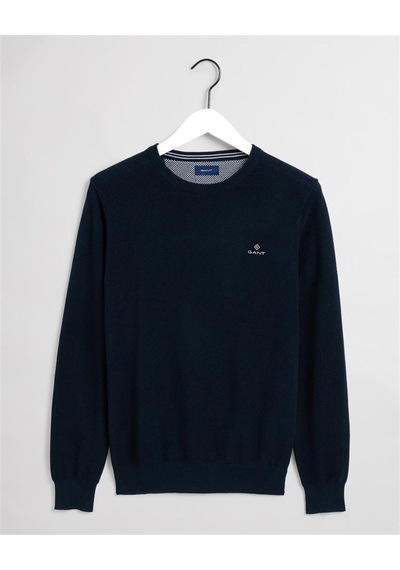 Gant Erkek Lacivert Regular Fit Bisiklet Yaka Kazak Lacivert
