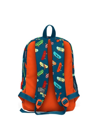 Civit Neon Turuncu Kaykay Desenli Coral High Kids Usb Girişli 3 Lü Okul Çanta Seti Goset0123823