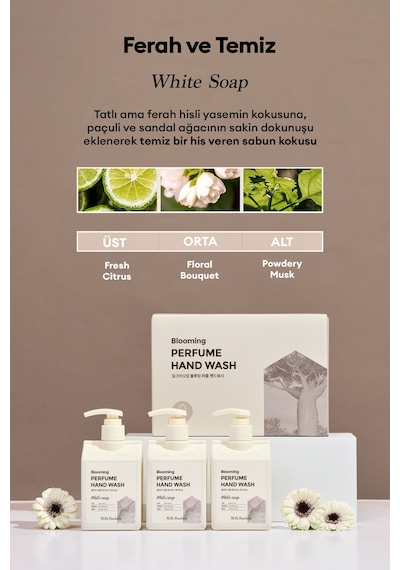 Nemlendirici Ve Yumuşatıcı Parfümlü Sıvı Sabun Mılk Baobab Blooming Perfume Hand Wash White Soap