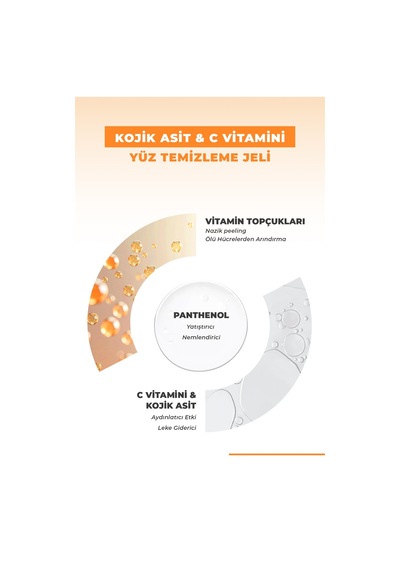 Dermokil Kojik Asit C Vitamini Leke Karşıtı Arındırıcı Yüz Temizleme Jeli 200 Ml