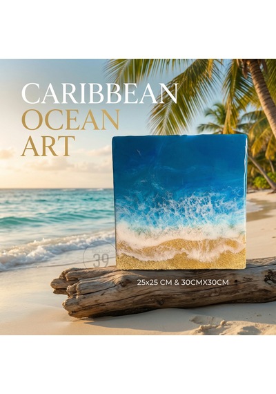 Caribbean Ocean Epoksi Duvar Tablosu El Yapımı Okyanus Temalı Dekoratif Sanat, 25x25 Cm & 30x30 Cm 1 Adet Caribbean Ocean Epoksi Duvar Tablosu El Yapımı Okyanus Temalı Dekoratif Sanat, 25x25 Cm & 30x30 Cm 1 Adet