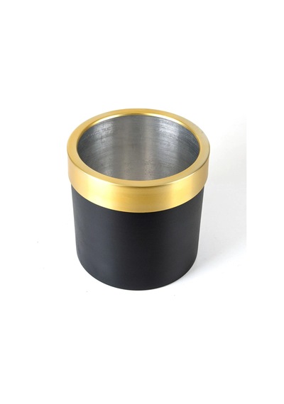 Rüzgar Yapay Çiçekçilik 22x22 Metal Saksı Siyah Gold
