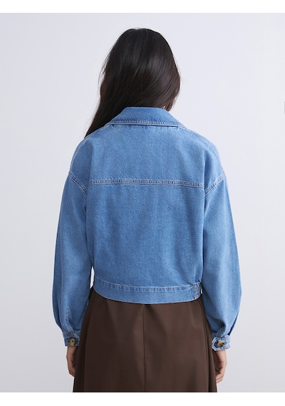 Lcw Modest İndigo Oversize Kadın Jean Ceket Xl-2xl