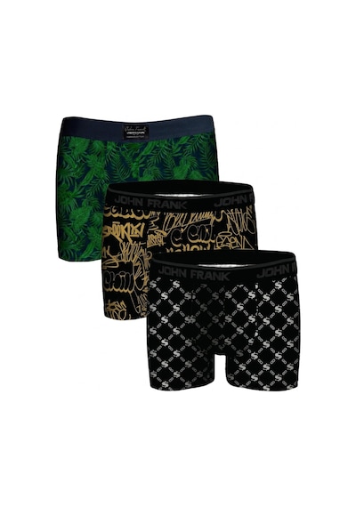 John Frank Logolu Pamuklu 3'lü Paket Boxer Erkek Boxer Jfbs3 Yeşil-ssarı-sbeyaz