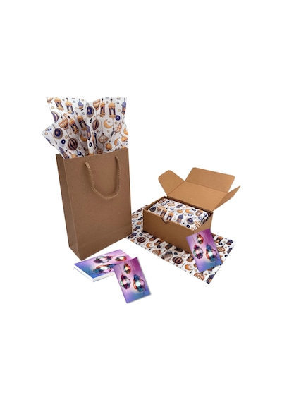 Ramazan Fener Temalı Hediye Ve Tebrik Kartı, 10 Adet, Ambalaj Ve Paketleme Etiketi, 6x8 Cm