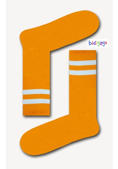Long Atletik Unisex Çizgili Tenis Kolej Çorap 001