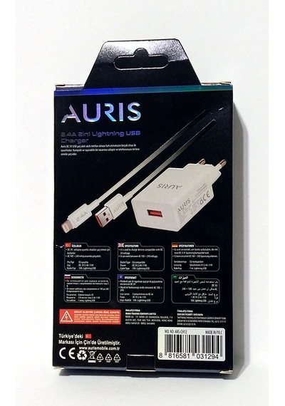 Auris Ars-ch12 Lightning Şarj Adaptörü 2.4a 11w